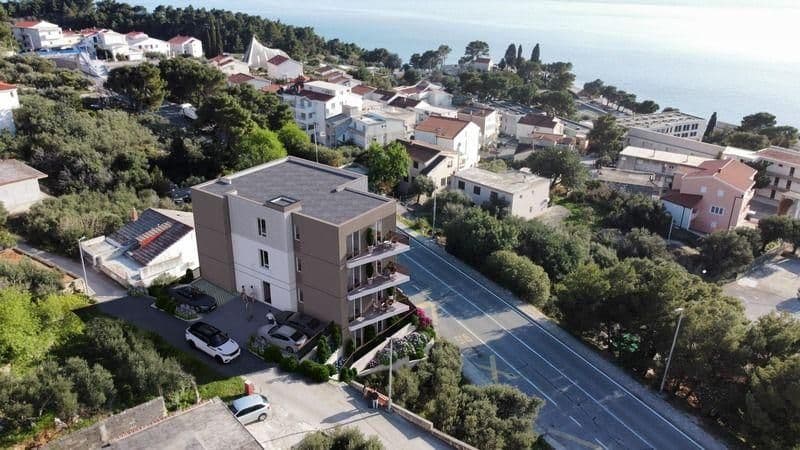 Podgora, one-bedroom apartment in new building with sea view 48 m2