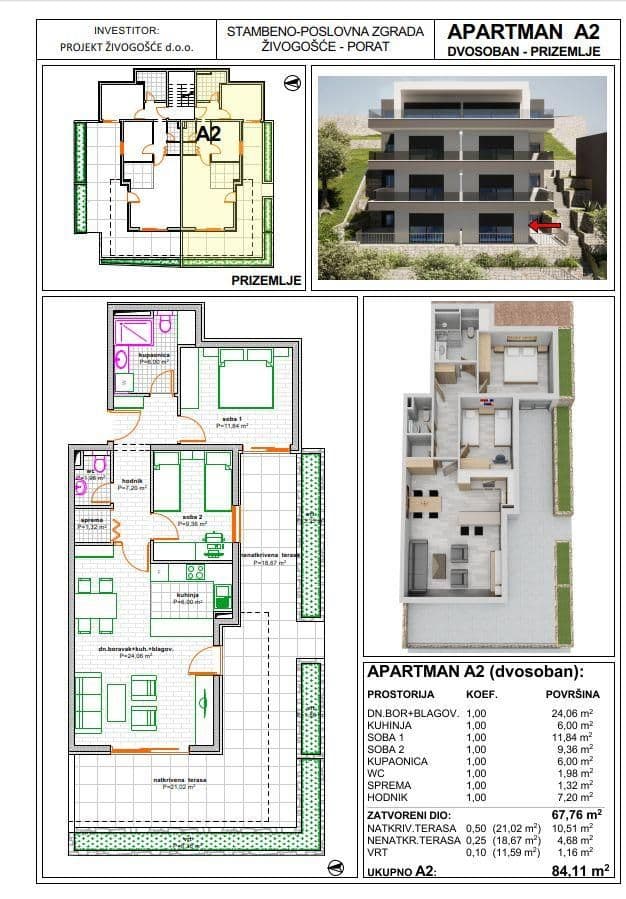 Živogošće, luxusní byt u pláže, novostavba, 84 m2
