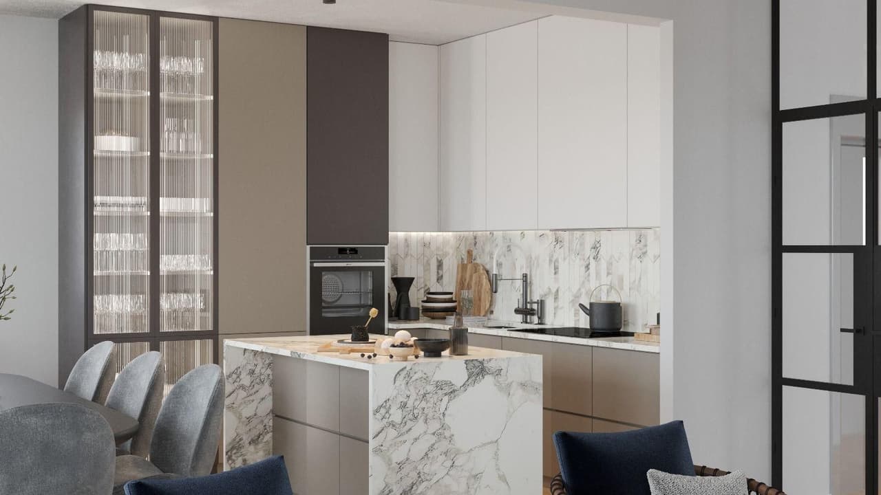 Tučepi, Penthouse im Neubau mit Panoramablick auf das Meer, 139 m2