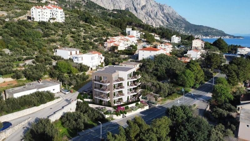 Podgora, one-bedroom apartment in new building with sea view 48 m2