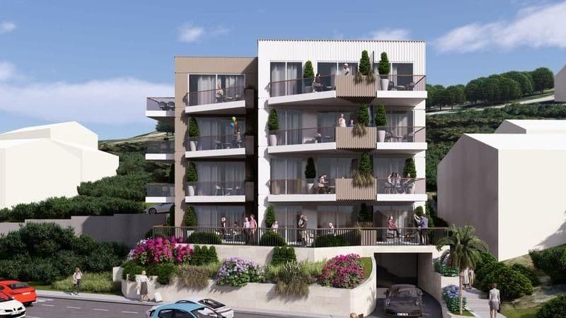 Podgora, one-bedroom apartment in new building with sea view 48 m2