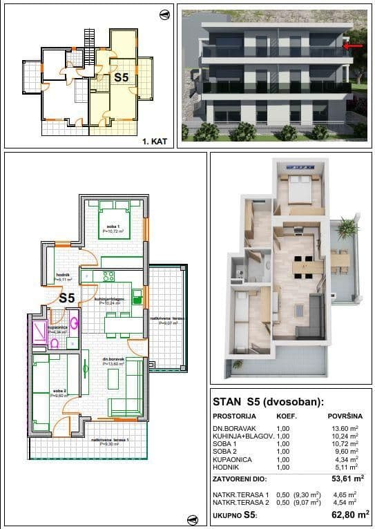 Živogošće, luksuzan stan uz plažu, pogled na more, 63 m2
