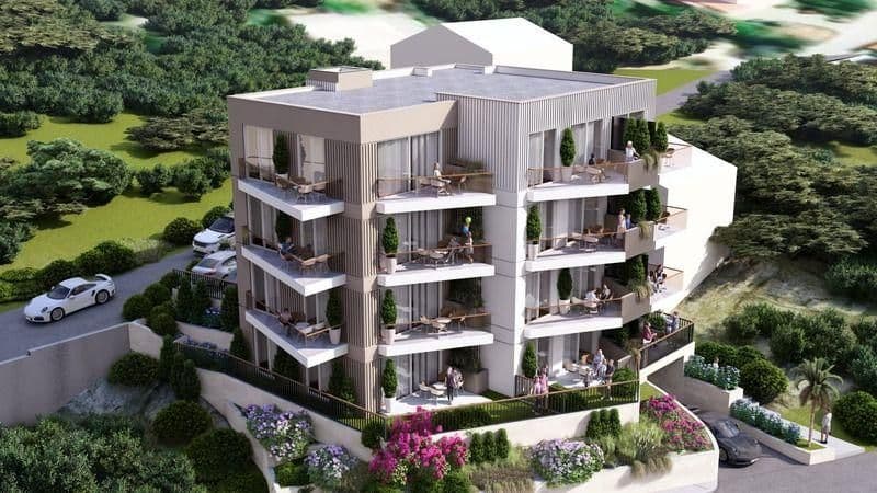 Podgora, one-bedroom apartment in new building with sea view 48 m2